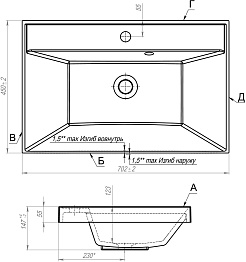 Style Line Мебель для ванной Стокгольм 70 подвесная графит софт – фотография-15